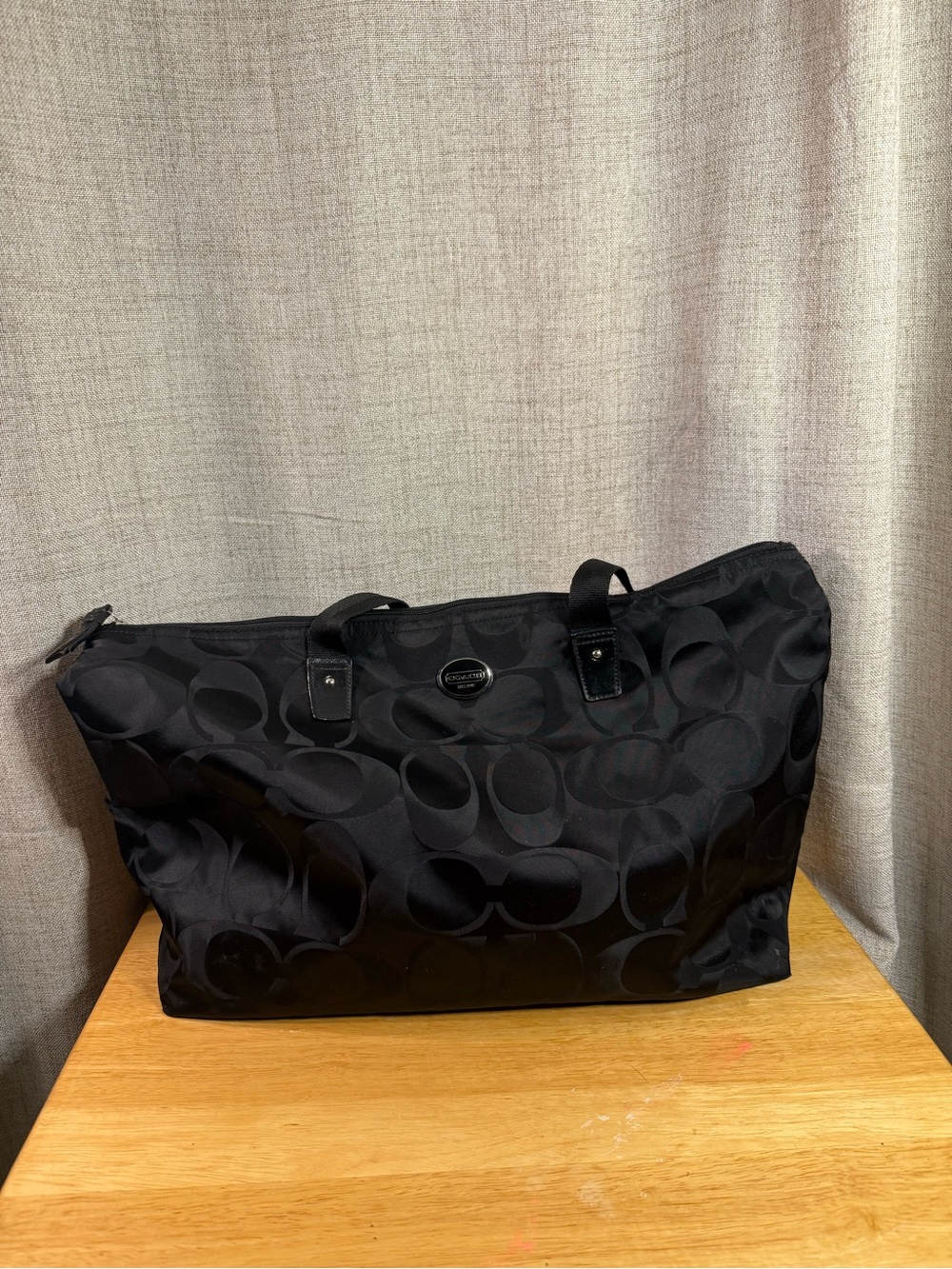 Coach Black Signature Jacquard Tote